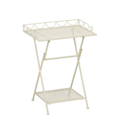 Buitentafel inklapbaar 50x38x68 cm ijzer gebroken wit
