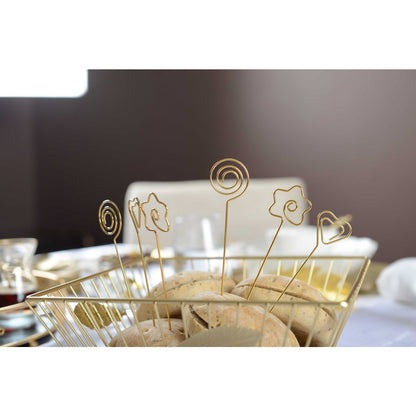 Aperitief spikes 6 stuks goud metaal 13.5 cm