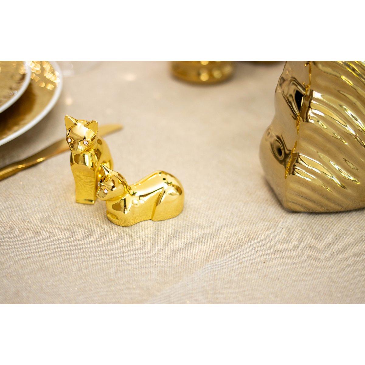 Zout en peper set metaal goud 450g