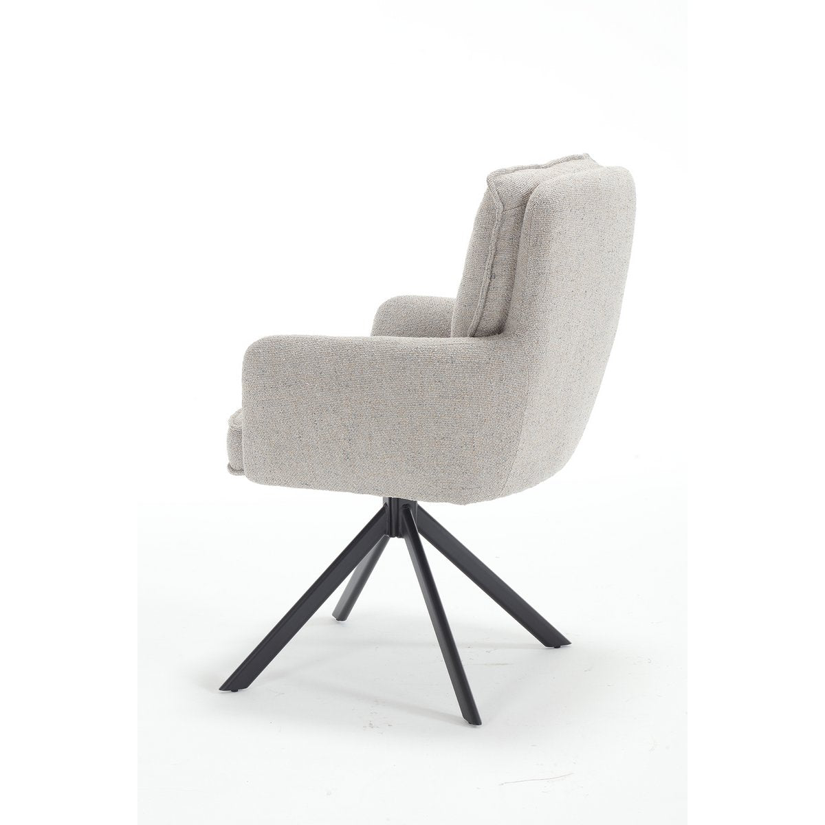 Fauteuil structuurstof grijs draaibaar