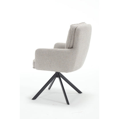 Fauteuil structuurstof grijs draaibaar