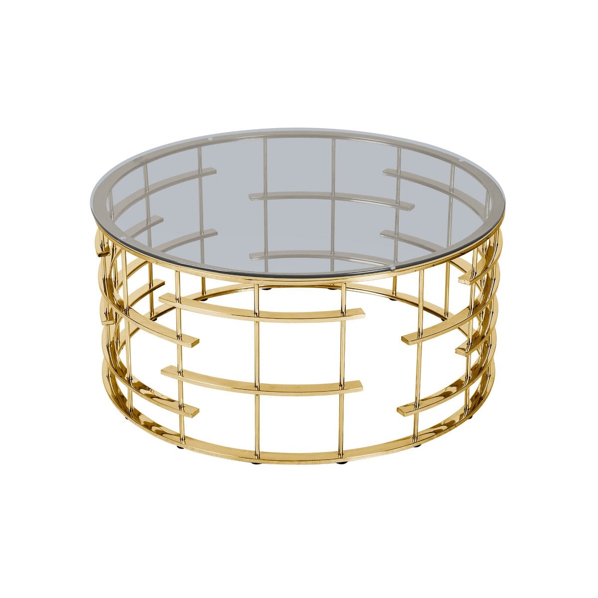 Salontafel rond Ø 90 cm goud grijs
