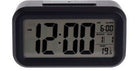 Digitale wekker zwart met kalender temperatuur