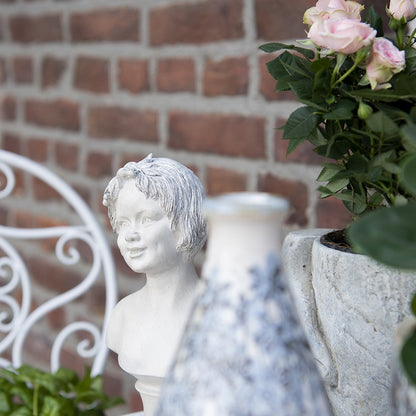 Beeld meisje 14x9x27 cm beige polyresin