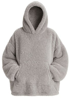 Dames hoodie teddy polyester grijs one size