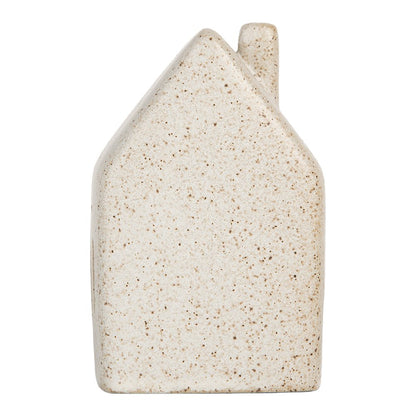 Decoration House with LED 6x5x10 cm Beige Ceramic