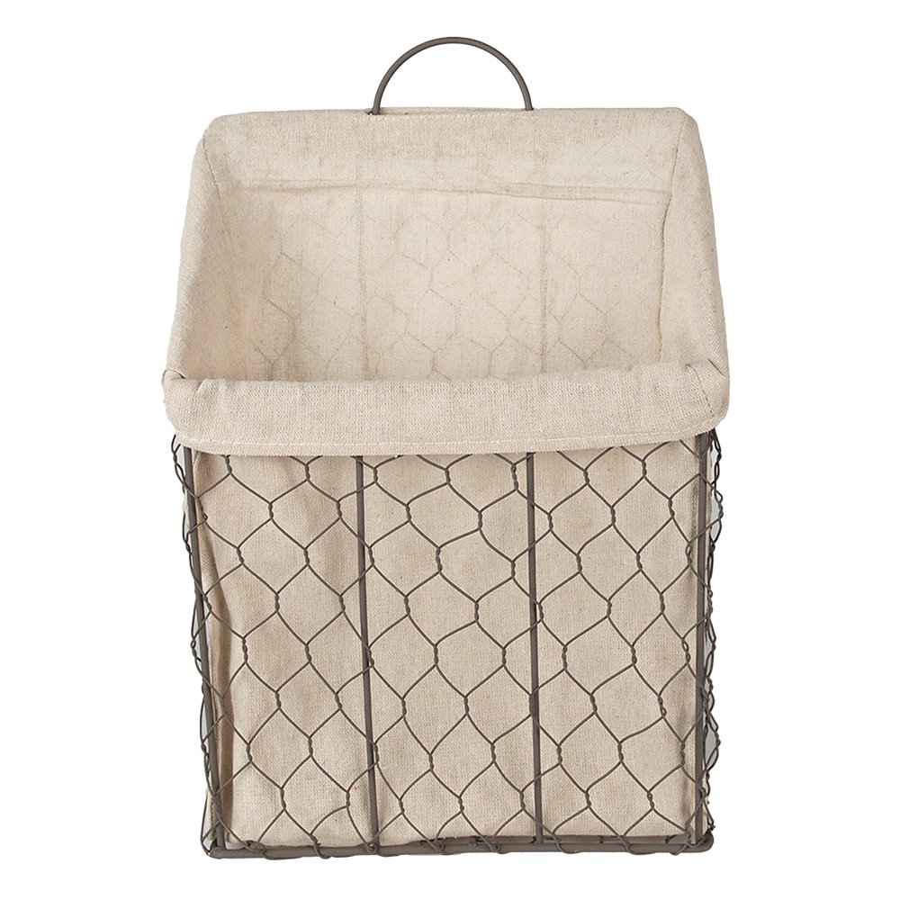 Opbergmand 23x10x37 cm bruin beige ijzer