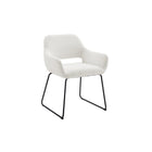 Fauteuil bouclé wit 63,5x59x82,5 cm