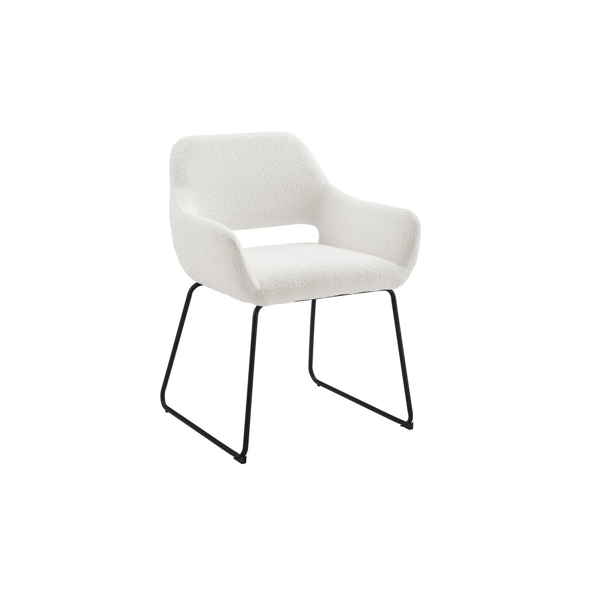 Fauteuil bouclé wit 63,5x59x82,5 cm