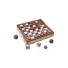 Houtkunst spellen set schaken dammen 25x28.5x4.2 cm