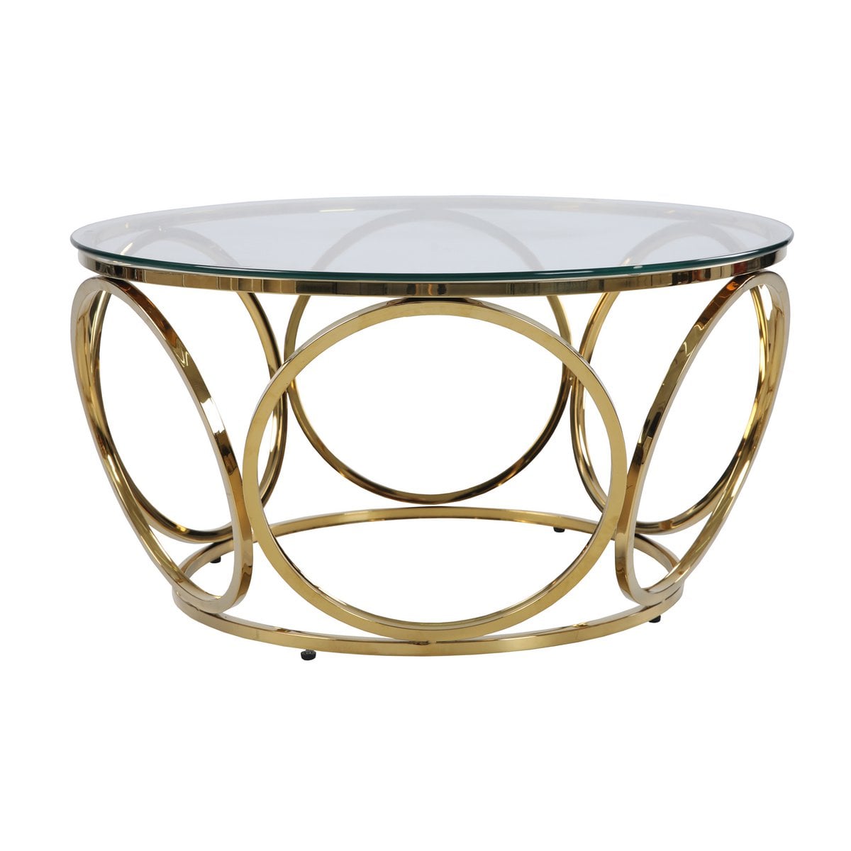 Salontafel Ø 80x40 cm goud glas