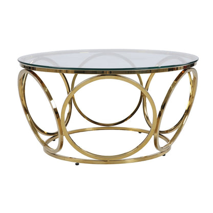Salontafel Ø 80x40 cm goud glas