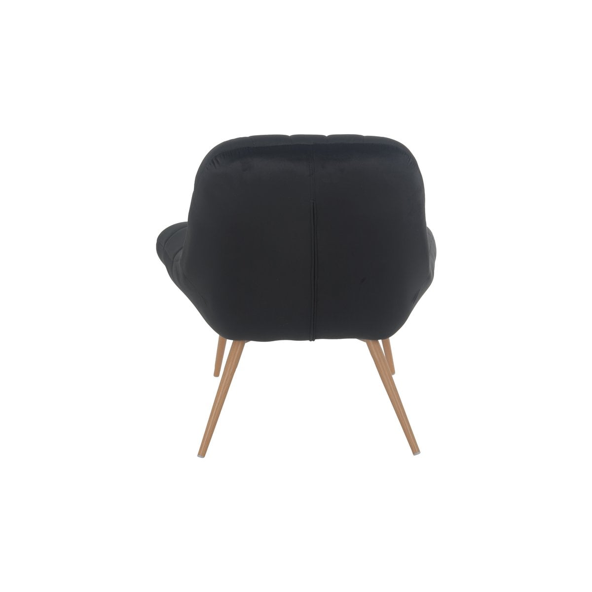 XXL velvet armchair black wood-look metal