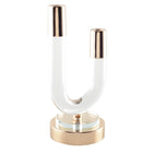 Transparent Glass Candle Holder With Gold Ends