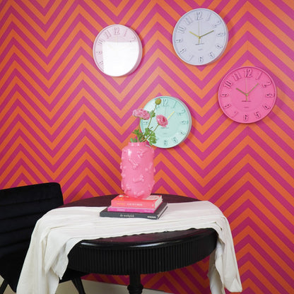 Wandklok 30x30x4 cm lilac kunststof