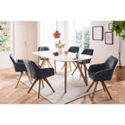 Eettafel met 4 stoelen 180x90 cm massief hout MDF wit