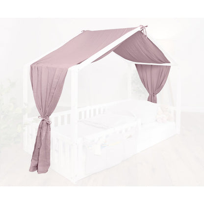 Luifel huisbed 90x200 cm altrosa katoen