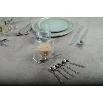 Mocca lepels 6 stuks zilver metaal