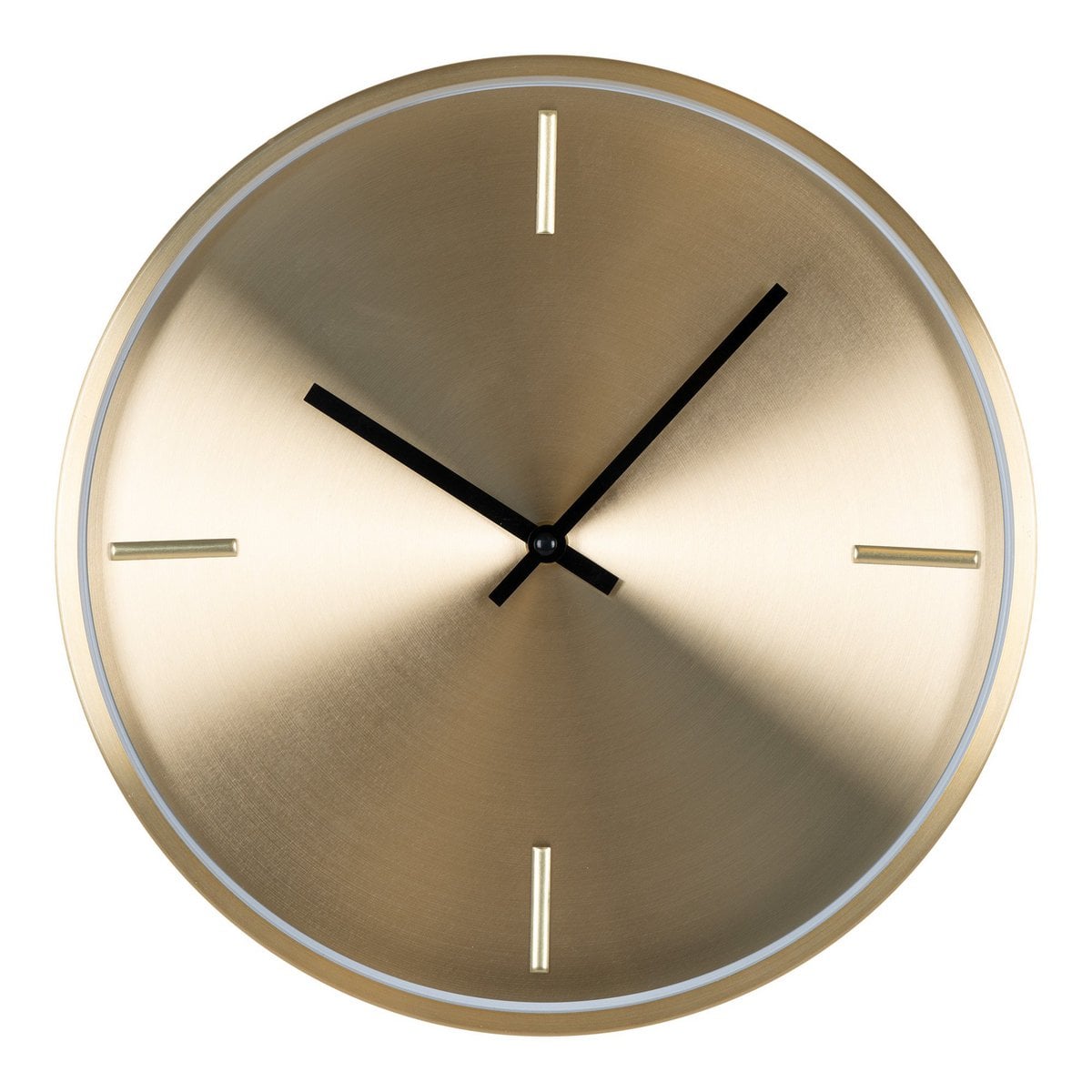 Wandklok 30 cm aluminium goud stil uurwerk