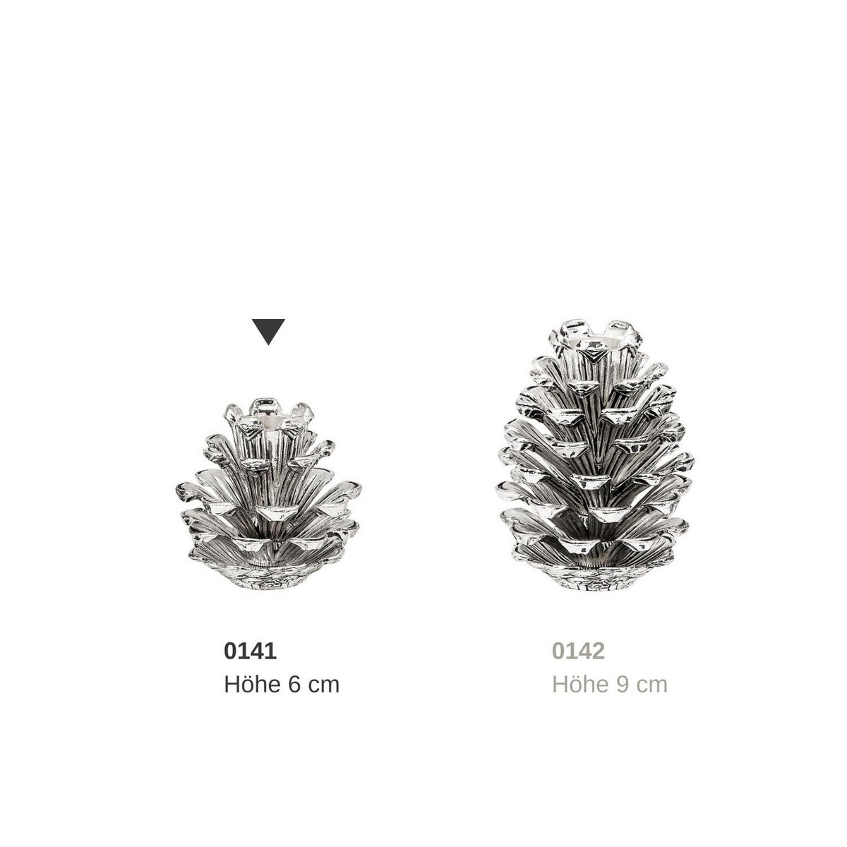 Kandelaar kegel 6 cm zilver aluminium