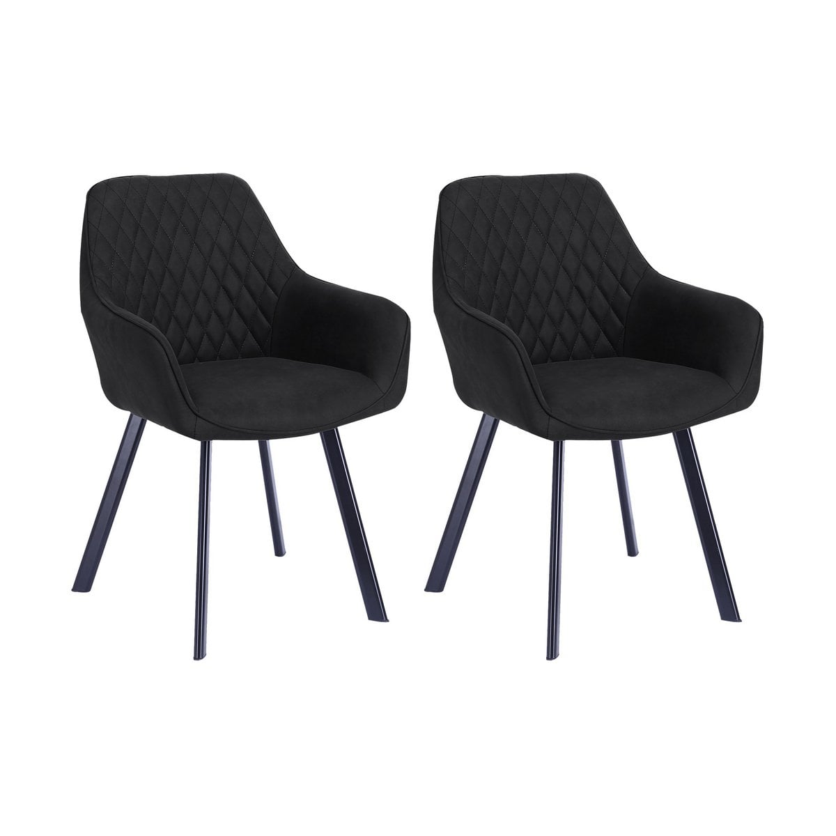 Fauteuils set 2 antraciet microvezel