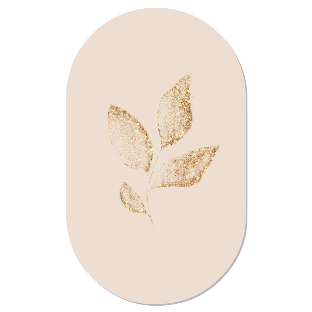 Wall oval leaf gold beige