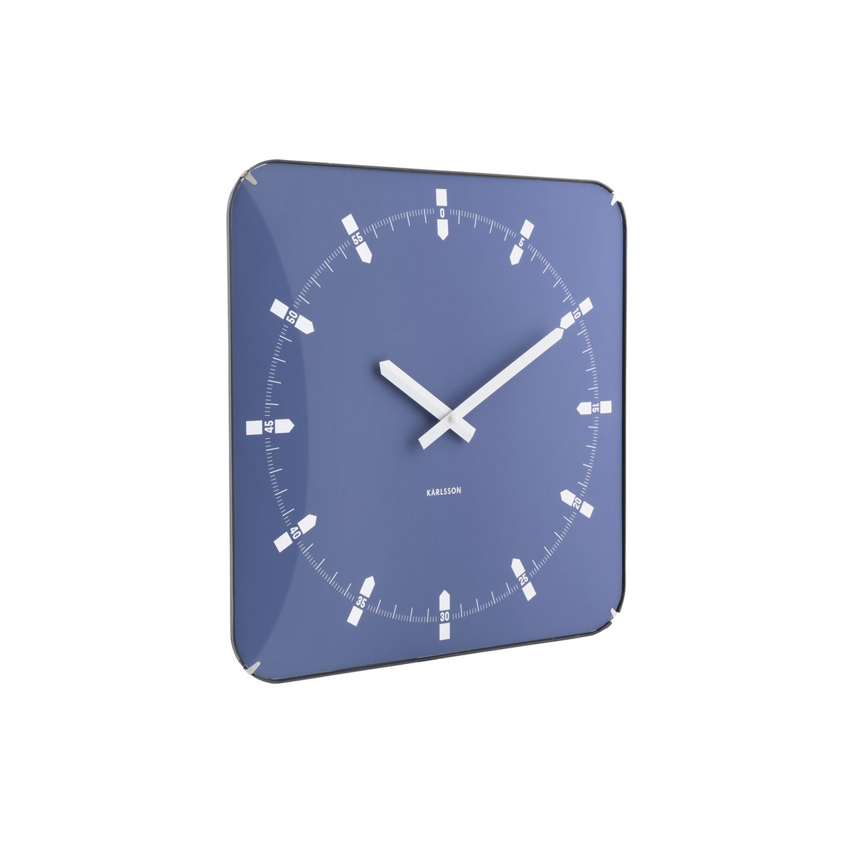 Wandklok 35x35 cm plastic blauw
