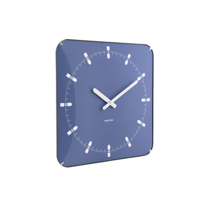 Wandklok 35x35 cm plastic blauw
