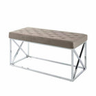 Bankje fluweel taupe 97x44x46 cm