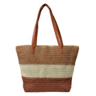 Beach bag 46x30 cm Brown Beige Synthetic