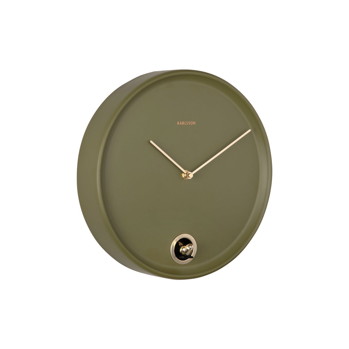 Wandklok 30 cm ijzer groen
