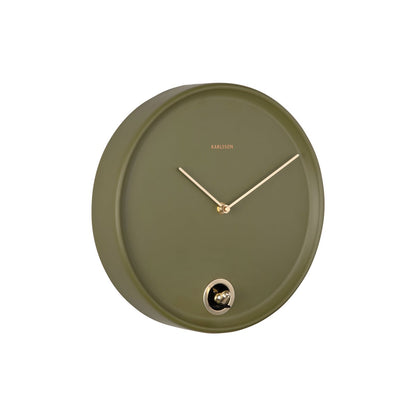 Wandklok 30 cm ijzer groen