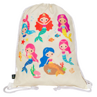 Mermaid Beige Print Sports Bag For Kids With Nautical Theme