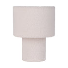 Table lamp "Fluffy" with text sheets and base in white, E27, approx. 31 cm high
