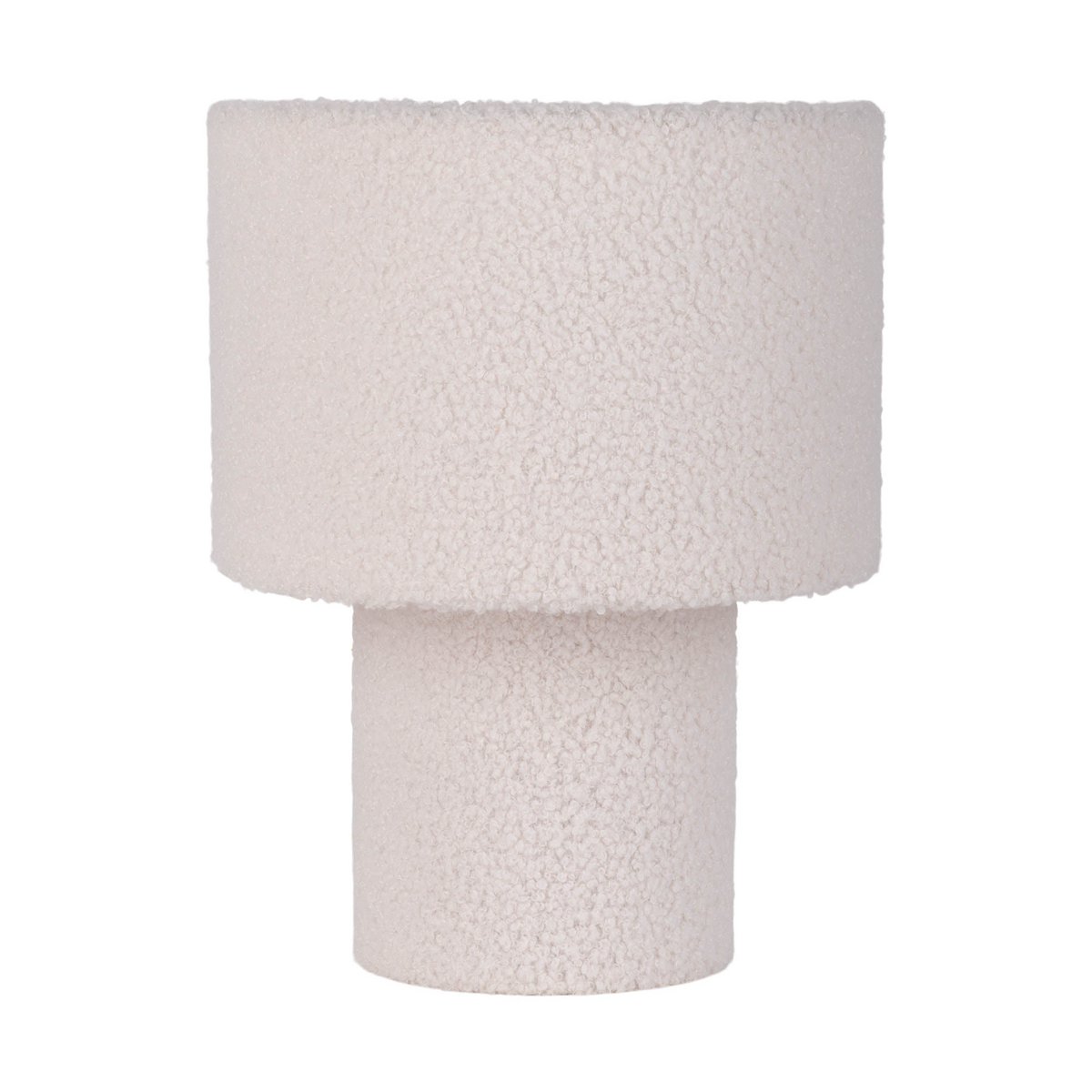 Table lamp "Fluffy" with text sheets and base in white, E27, approx. 31 cm high