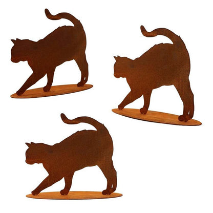 Metalen kat decoratie Elly 32x25 cm roestlook