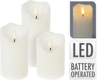 Led kaarsen set van 3 wit met afstandsbediening
