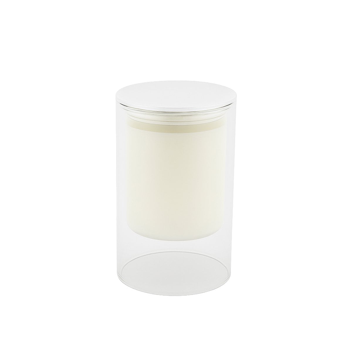 Witte kaars musk parfum 7x11.3 cm glas