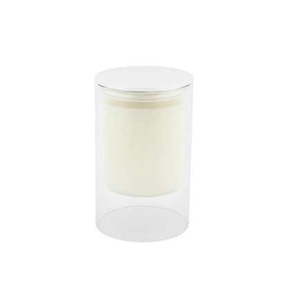 Witte kaars musk parfum 7x11.3 cm glas