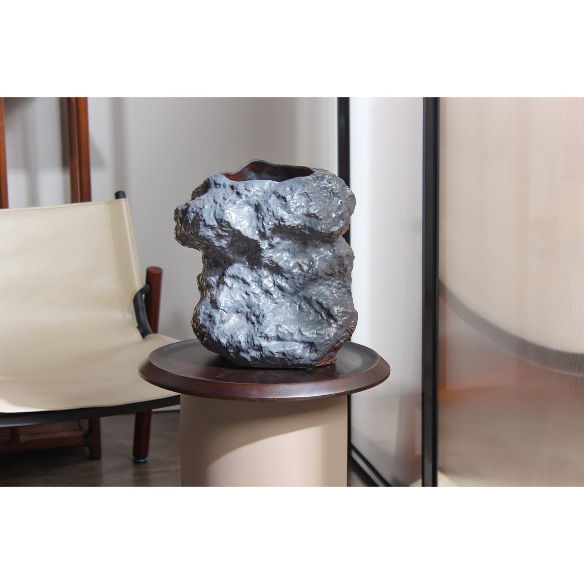 Keramische vaas rock look natuurlijk design
