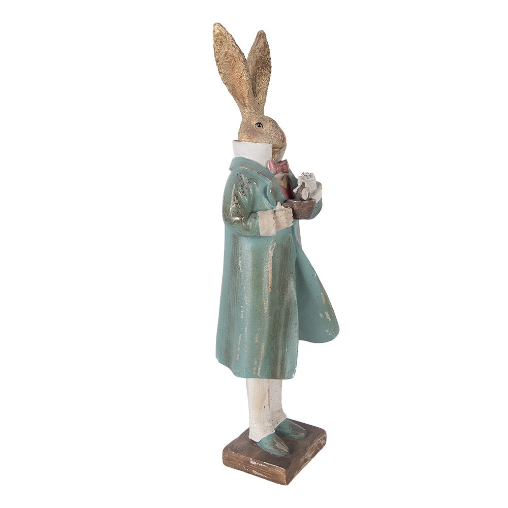 Decoratiebeeld konijn 48 cm goudkleurig kunststof