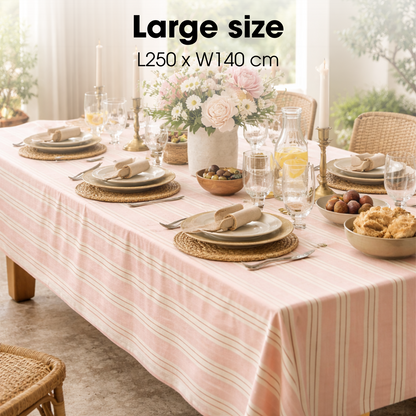 Tafellaken 250x140 cm roze organisch katoen