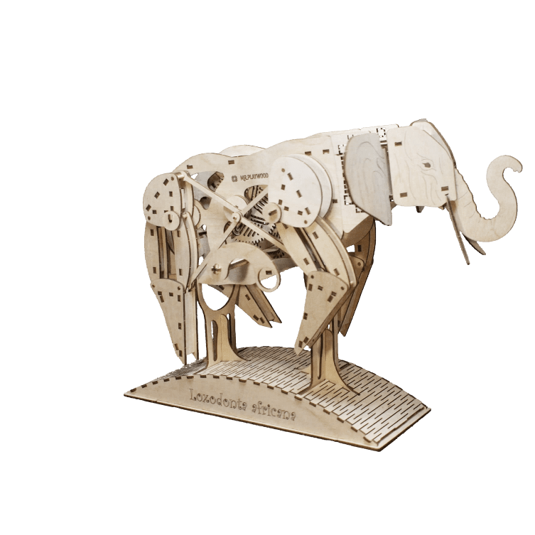 Houten 3D puzzel olifant 50x27x35 cm