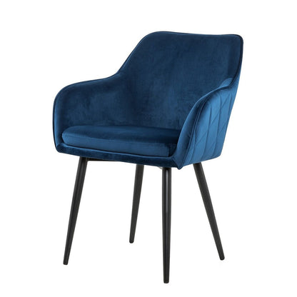 Eetkamerstoel blauw fluweel 61x60x85 cm