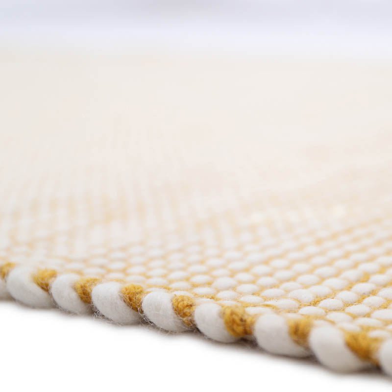 Vloerkleed wol 110x170 cm geel