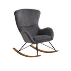 Rocking chair in dark grey lambskin look