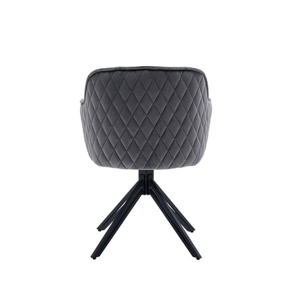 Fauteuil grijs fluweel draaibaar 59x60x83 cm