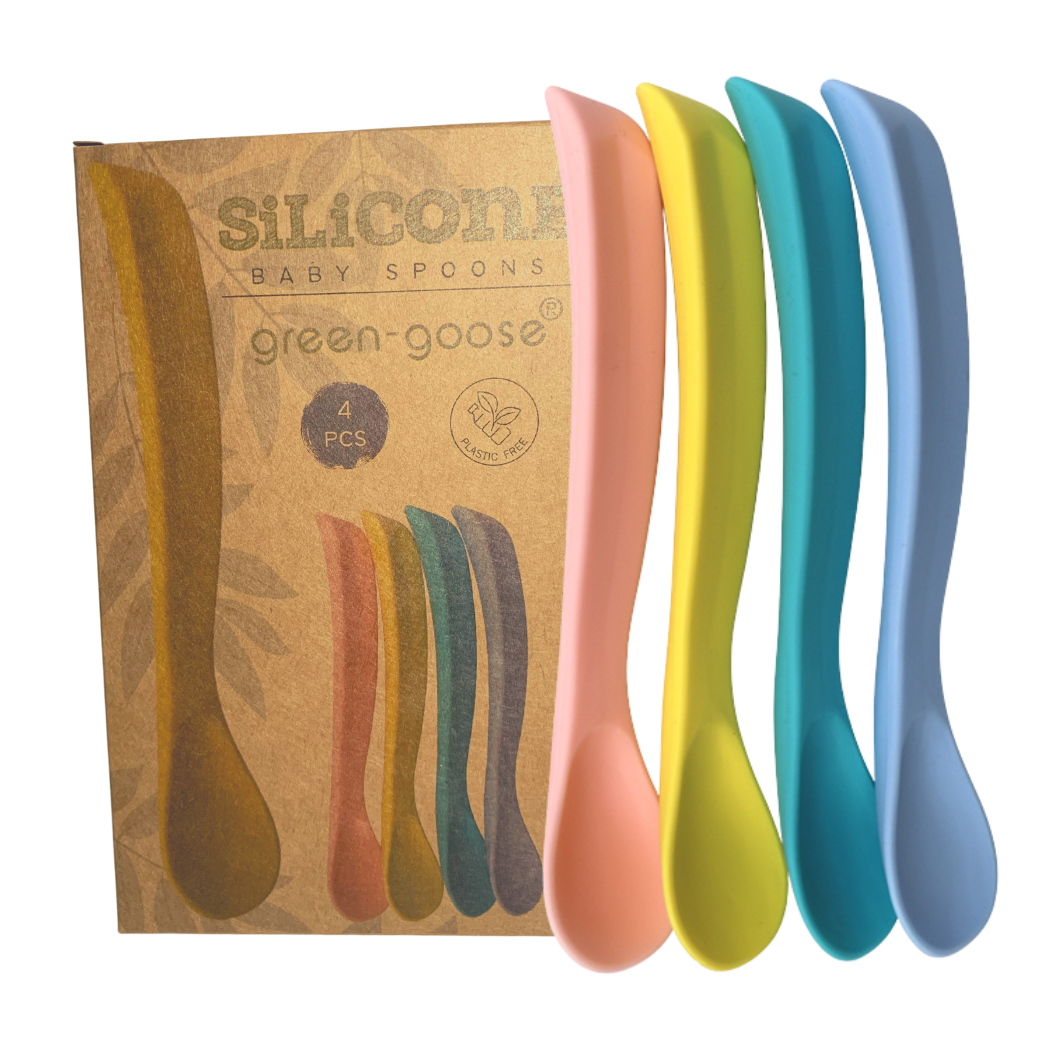 Babylepel set gebogen 4 stuks siliconen