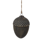 Kerstbal 18x27 cm zwart glas