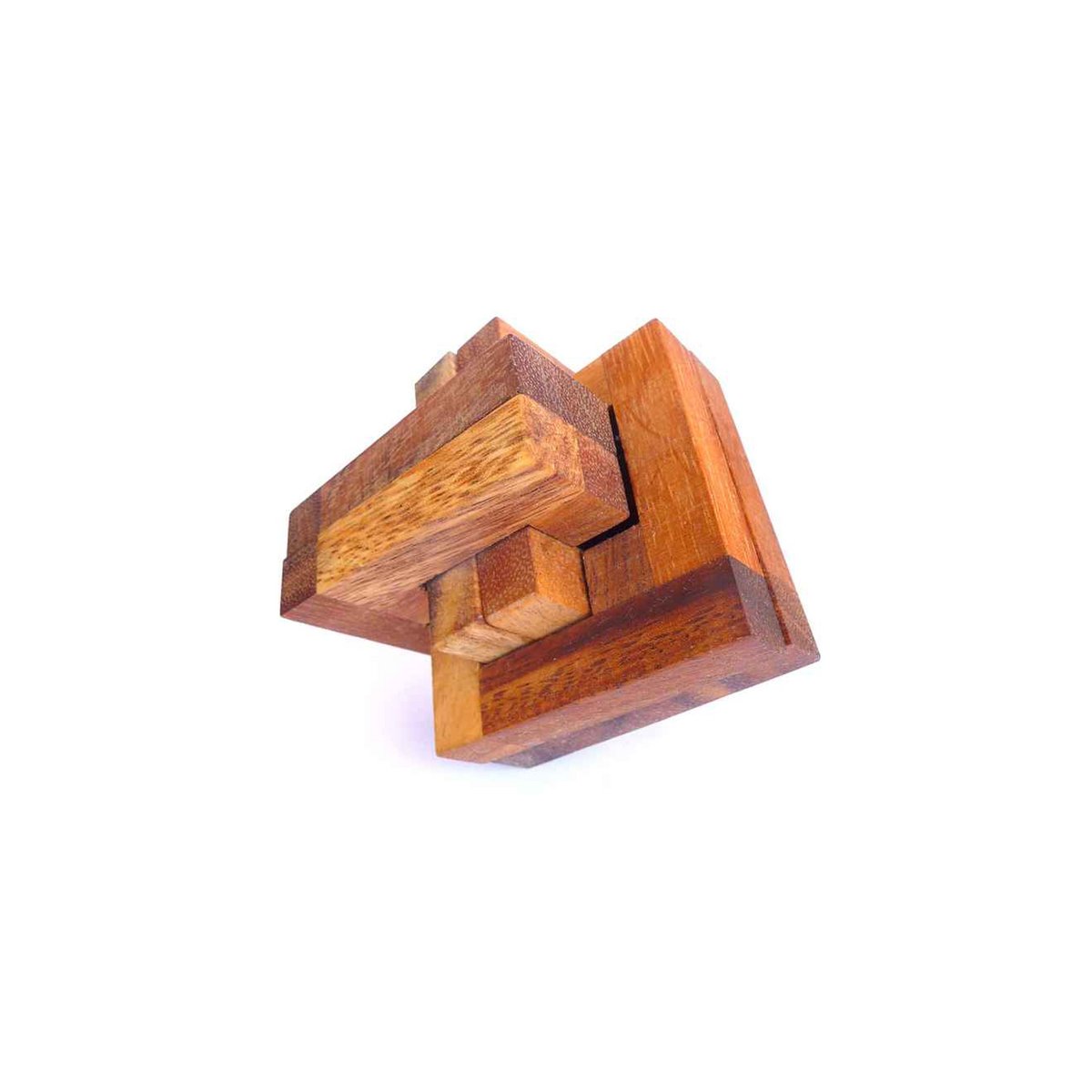 Houten puzzel 8x8x8 cm teakhout